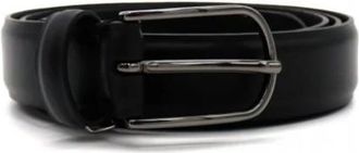Emporio Armani Pebbled Leather Belt - Heren - Riemen - Zwart - 105 CM - Leer - Accessoires