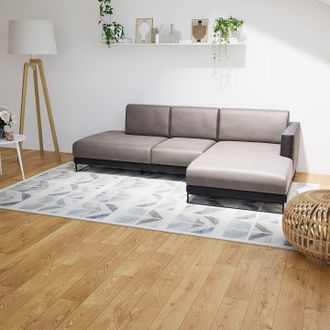 MYCS Ecksofa Samt Taupegrau - Flexible Designer-Polsterecke, L-Form: Beste Qualität, einzigartiges Design - 252 x 75 x 162 cm, konfigurierbar