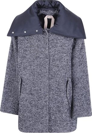N&deg;21 Oversized stoffen jas - Dames - Mantels - Grijs - Maat: XS
