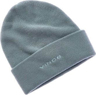 Vince Fine Rib Double Layer Cuff Wool & Cashmere-Blend Hat