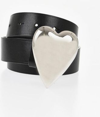 Dsquared2 3.5cm Leather Belt with Heart-Shaped Metal Buckle size 75