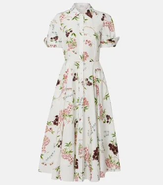 Erdem Floral cotton poplin shirt dress