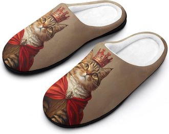 Generic Cat Queen Money Dollar Mens Slippers Comfortable And Non-slip Cotton Slipper Shoe for House