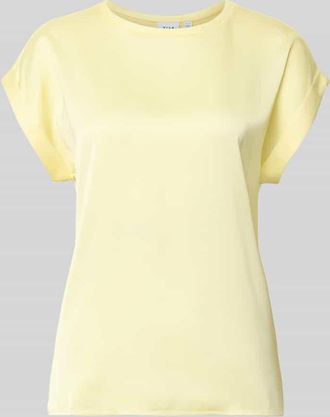 Vila T-Shirt mit Rundhalsausschnitt Modell ELLETTE in Hellgelb, Gr&ouml;&szlig;e 34