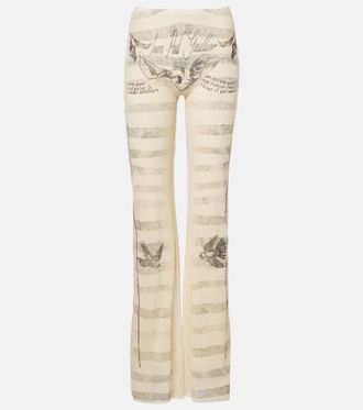 Jean Paul Gaultier Trompe loeil mesh flared pants