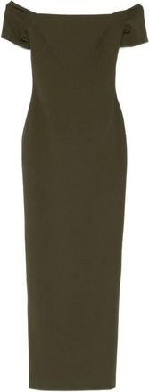Solace London Off-the-Shoulder Sheath Jurk - Dames - Avondkleed - Groen - XS - Kleedjes