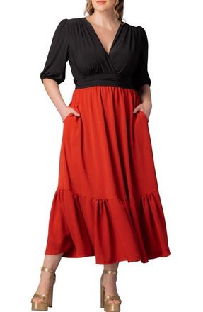Kiyonna Danica Mixed Media Dress in Chili Pepper at Nordstrom, Size 0 X