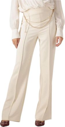 Twinset Beige Dames Broeken 252tp 2281 - Dames - Wijde Broeken - Beige - XS - Broeken