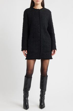 BOSS Jokila Tweed Coat in Fringe Tweed at Nordstrom, Size 12