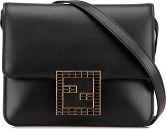 Fendi Pre-owned Womens Leather Crossbody Bag - Black - One Size