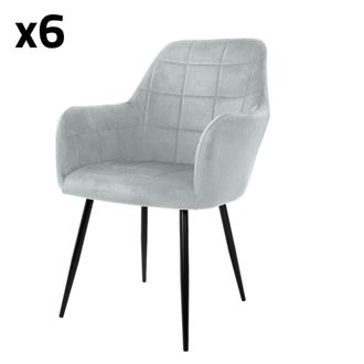 ECD Germany 6 sillas de comedor grises