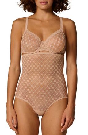 Simone P&eacute;r&egrave;le Plume Embroidered Molded Underwire Bra in Peau Rose at Nordstrom, Size 38F