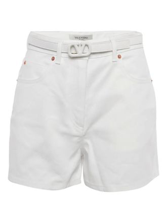 Valentino belted five-pockets shorts - White