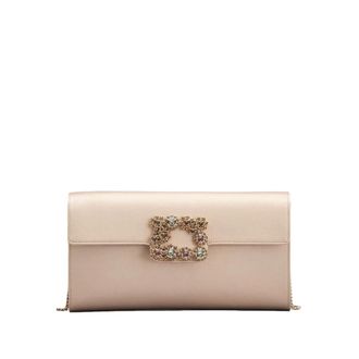 Roger Vivier Clutches, female, Pink, Size: ONE SIZE Flower Buckle Envelope Flap