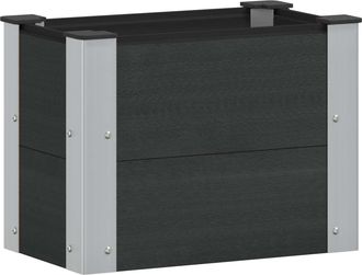 vidaXL Arriate Elevado Negro 50 X 30 X 36 Cm Wpc Y Aluminio Vidaxl