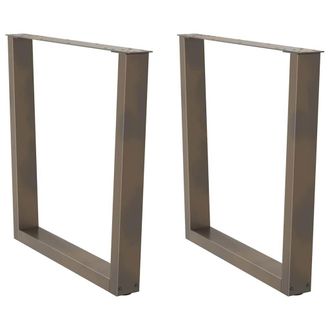 Berkfield Home Dining Table Legs V-Shape 2 pcs Natural Steel 80x(72-73.3) cm Steel in Brown