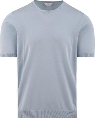 Malo Shaved T-shirt met ronde hals - Heren - Ronde hals truien - Blauw - 2XL - Katoen - Truien & Vesten