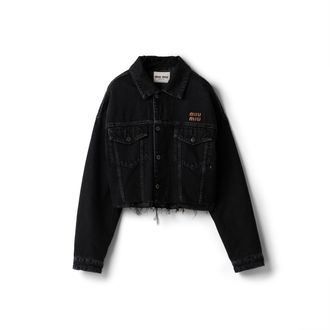 Miu Miu Black Denim Jacket, Woman, Black, Size 36