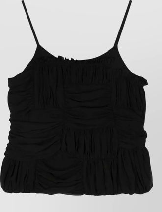 Comme Comme ruffled draped sleeveless top