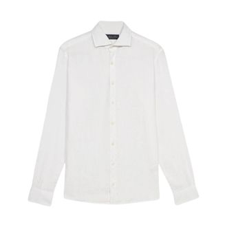 Brooks Brothers Wit Linnen Casual Overhemd - Heren - Zakelijke Overhemden - Wit - 3XL - Linnen - Overhemden