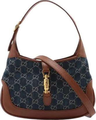 Gucci Medium Denim Jackie O Bag Size M