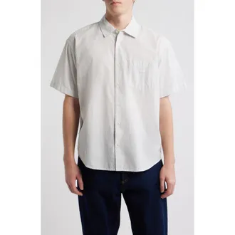 Obey Bigwig Jamie Stripe Short Sleeve Button-Up Shirt in White Multi at Nordstrom, Size Xx-Large