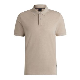 HUGO BOSS Tops, Heren, Beige, 3Xl, Katoen, Beige poloshirt met korte mouw