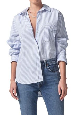 Citizens Of Humanity Shay Stripe Cotton Button-Up Shirt in Mashu Stripe at Nordstrom, Size Medium