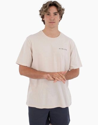 Hurley Mens Hurley Mens Cycles Of the Earth Short Sleeve T-Shirt - Cream - Size: 40