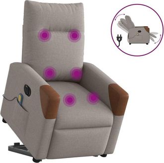 vidaXL Vidaxl - Sill&oacute;n De Masaje El&eacute;ctrico Reclinable Elevable Tela Taup&eacute;