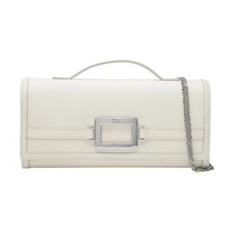 Roger Vivier Handbags, female, White, Size: ONE SIZE Belle Vivier Clutch