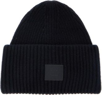 Acne Studios Black Textured Beanie Hat