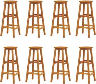 vidaXL Taburetes De Barra De Cocina 8 Unidades Madera Maciza Acacia Vidaxl