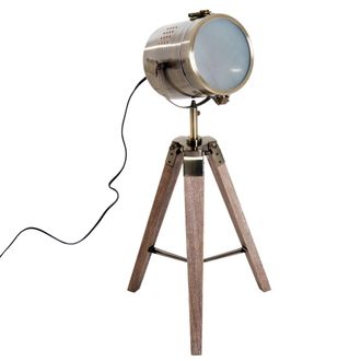 HOMCOM Floor Lamp - 33L-Wood/Bronze Colour | TJ Hughes