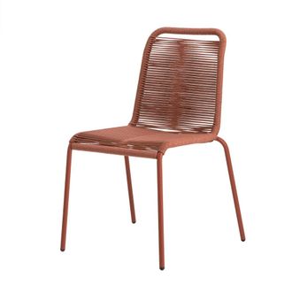 Kenay Home Silla exterior metal con cuerda tejida terracota 54 x 83 cm