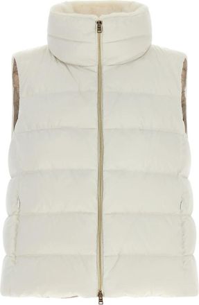 Herno A-lijn Gewatteerd Vest - Dames - Bodywarmers - Wit - M - Satijn - Jassen
