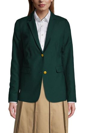 Lands End School Uniform Hopsack Blazer in Evergreen at Nordstrom, Size 14