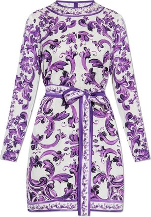 Dolce & Gabbana Abito in Seta Maiolica - - Dresses - Donna - Viola - S