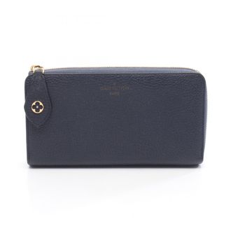 Louis Vuitton Navy Navy Blue Leather Long Wallet (Bi-Fold) (Pre-Owned)