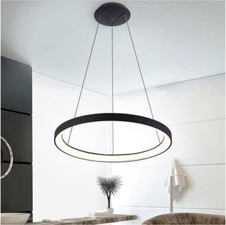 Trade Shop Trade Shop Traesio - Trade Shop - Pendien Led 60 Watt Cct Lampada Sospension Circolare 78cm Luci 230v - Negro