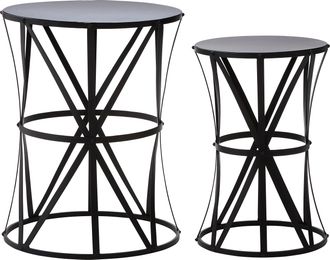 Premier Housewares Avantis Cross Design Black Tables