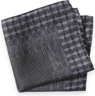 Paul Fredrick Geometric Silk Pocket Square