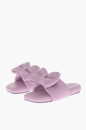 Off-white Padded Leather Sandals with Maxi Bow size 36