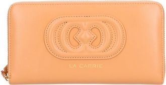 La Carrie Giant Logo Grote Leren Portemonnee - Dames - Portefeuilles - Beige - ONE Size - Leer - Accessoires
