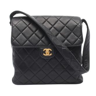 Chanel Pre-owned Matelasse Lambskin Shoulder Bag - Dames - Pre-owned - Zwart - Maat: ONE Size Leer
