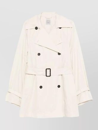 Toteme cotton trench coat belted waist storm flap