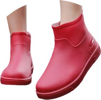 Generic Womens Flip Flop Rain Shoes for Everyday Casual Wear Featuring Year Round Comfort and Ideal with Denim Outfits (Red, 5.5)