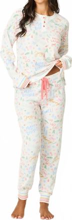 PJ Salvage Ski Jammie Classics Fa La La Pajama Set In Ivory