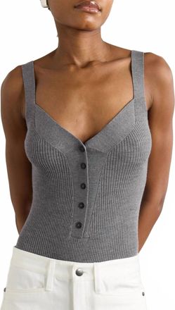 Maria McManus Rib Body Suit In Heather Grey