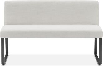 Castlery White Banquette Bench, Grey Metal Leg |Elliot by Castlery